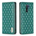 For Xiaomi Redmi 9 Diamond Lattice Magnetic Leather Flip Phone Case(Green) - 1