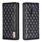 For Xiaomi Redmi 9 Diamond Lattice Magnetic Leather Flip Phone Case(Black) - 1