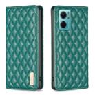 For Xiaomi Redmi 10 5G / Note 11E Diamond Lattice Magnetic Leather Flip Phone Case(Green) - 1