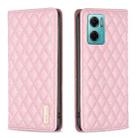 For Xiaomi Redmi 10 5G / Note 11E Diamond Lattice Magnetic Leather Flip Phone Case(Pink) - 1