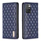 For Xiaomi Redmi 10 2022 / Note 11 4G Diamond Lattice Magnetic Leather Flip Phone Case(Blue) - 1