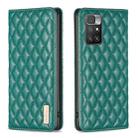 For Xiaomi Redmi 10 2022 / Note 11 4G Diamond Lattice Magnetic Leather Flip Phone Case(Green) - 1