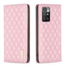 For Xiaomi Redmi 10 2022 / Note 11 4G Diamond Lattice Magnetic Leather Flip Phone Case(Pink) - 1