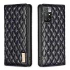 For Xiaomi Redmi 10 2022 / Note 11 4G Diamond Lattice Magnetic Leather Flip Phone Case(Black) - 1