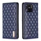 For Xiaomi Redmi 10C Diamond Lattice Magnetic Leather Flip Phone Case(Blue) - 1
