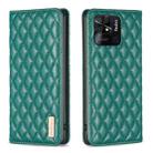 For Xiaomi Redmi 10C Diamond Lattice Magnetic Leather Flip Phone Case(Green) - 1