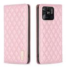 For Xiaomi Redmi 10C Diamond Lattice Magnetic Leather Flip Phone Case(Pink) - 1