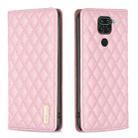 For Xiaomi Redmi Note 9 / 10X 4G Diamond Lattice Magnetic Leather Flip Phone Case(Pink) - 1