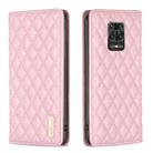 For Xiaomi Redmi Note 9 Pro Max Diamond Lattice Magnetic Leather Flip Phone Case(Pink) - 1