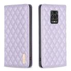 For Xiaomi Redmi Note 9 Pro Max Diamond Lattice Magnetic Leather Flip Phone Case(Purple) - 1