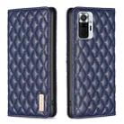 For Xiaomi Redmi Note 10 Pro / 10 Pro Max Diamond Lattice Magnetic Leather Flip Phone Case(Blue) - 1