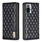 For Xiaomi Redmi Note 10 Pro / 10 Pro Max Diamond Lattice Magnetic Leather Flip Phone Case(Black) - 1