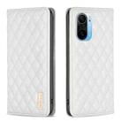 For Xiaomi Mi 11i / Poco F3 / Redmi K40 Diamond Lattice Magnetic Leather Flip Phone Case(White) - 1