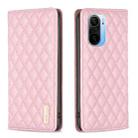 For Xiaomi Mi 11i / Poco F3 / Redmi K40 Diamond Lattice Magnetic Leather Flip Phone Case(Pink) - 1