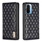 For Xiaomi Mi 11i / Poco F3 / Redmi K40 Diamond Lattice Magnetic Leather Flip Phone Case(Black) - 1