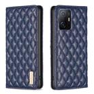 For Xiaomi 11T / 11T Pro Diamond Lattice Magnetic Leather Flip Phone Case(Blue) - 1