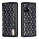 For Xiaomi 11T / 11T Pro Diamond Lattice Magnetic Leather Flip Phone Case(Black) - 1