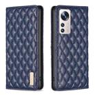 For Xiaomi 12 Lite Diamond Lattice Magnetic Leather Flip Phone Case(Blue) - 1