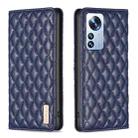 For Xiaomi 12 Pro Diamond Lattice Magnetic Leather Flip Phone Case(Blue) - 1