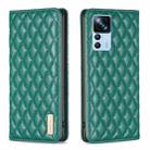 For Xiaomi 12T / 12T Pro / Redmi K50 Ultra Diamond Lattice Magnetic Leather Flip Phone Case(Green) - 1