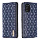 For Xiaomi Poco M3 Diamond Lattice Magnetic Leather Flip Phone Case(Blue) - 1