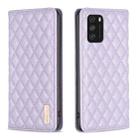 For Xiaomi Poco M3 Diamond Lattice Magnetic Leather Flip Phone Case(Purple) - 1