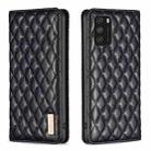 For Xiaomi Poco M3 Diamond Lattice Magnetic Leather Flip Phone Case(Black) - 1