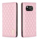 For Xiaomi Poco X3 / X3 NFC Diamond Lattice Magnetic Leather Flip Phone Case(Pink) - 1