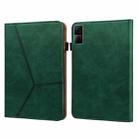 For Xiaomi Redmi Pad 10.61 2022 Solid Color Embossed Striped Leather Case(Green) - 1