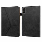 For Xiaomi Redmi Pad 10.61 2022 Solid Color Embossed Striped Leather Case(Black) - 1