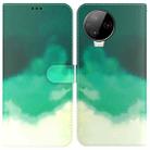 For Infinix Note 12 Pro 4G Watercolor Pattern Flip Leather Phone Case(Cyan Green) - 1