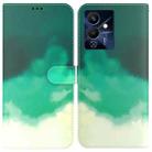 For Infinix Note 12 Pro 5G Watercolor Pattern Flip Leather Phone Case(Cyan Green) - 1