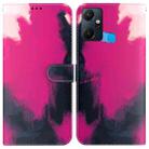 For Infinix Smart 6 Plus Watercolor Pattern Flip Leather Phone Case(Berry Color) - 1