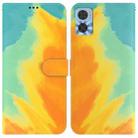 For Motorola Moto E22/E22i Watercolor Pattern Flip Leather Phone Case(Autumn Leaf Color) - 1