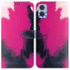 For Motorola Moto E22/E22i Watercolor Pattern Flip Leather Phone Case(Berry Color) - 1