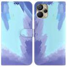 For Realme 9i 5G Watercolor Pattern Flip Leather Phone Case(Winter Snow) - 1