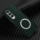 For Samsung Galaxy Z Fold4 5G Carbon Fiber Texture MagSafe Magnetic Phone Case(Green) - 1