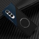 For Samsung Galaxy Z Fold4 5G Carbon Fiber Texture MagSafe Magnetic Phone Case(Black Blue) - 1