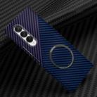 For Samsung Galaxy Z Fold4 5G Carbon Fiber Texture MagSafe Magnetic Phone Case(Blue Purple) - 1
