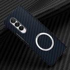 For Samsung Galaxy Z Fold3 5G Carbon Fiber Texture MagSafe Magnetic Phone Case(Blue) - 1