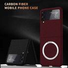 For Samsung Galaxy Z Flip4 5G Carbon Fiber Texture MagSafe Magnetic Phone Case(Black Blue) - 2
