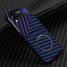 For Samsung Galaxy Z Flip4 5G Carbon Fiber Texture MagSafe Magnetic Phone Case(Blue Purple) - 1