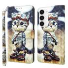 For Samsung Galaxy S23 5G 3D Painted Leather Phone Case(Naughty Cat) - 1
