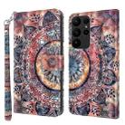 For Samsung Galaxy S23 Ultra 3D Painted Leather Phone Case(Colorful Mandala) - 1