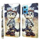 For Realme GT2 / GT Neo2 / GT Neo 3T 3D Painted Leather Phone Case(Naughty Cat) - 1