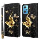 For Realme GT2 / GT Neo2 / GT Neo 3T 3D Painted Leather Phone Case(Golden Swallow Butterfly) - 1