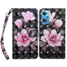 For Realme GT2 / GT Neo2 / GT Neo 3T 3D Painted Leather Phone Case(Pink Flower) - 1