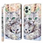 For Realme GT2 Pro 3D Painted Leather Phone Case(Two Loving Cats) - 1