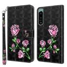 For Sony Xperia 5 IV 3D Painted Leather Phone Case(Rose) - 1