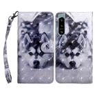 For Sony Xperia 5 IV 3D Painted Leather Phone Case(Husky) - 1